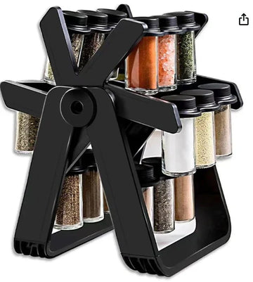 ʀᴀʀᴇ ᴡᴀʀᴇꜱ™ 18 Jar Rotating Spice Jar – طقم بهارات دوار 18 برطمان